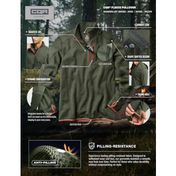 CQR Men's Thermal Fleece Quarter Zip Sweater for All Occasions