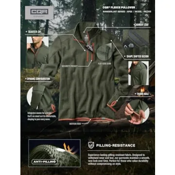 CQR Men's Thermal Fleece Quarter Zip Sweater for All Occasions