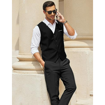 COOFANDY Men's Slim Fit Business Dress Vest - Perfect Fit