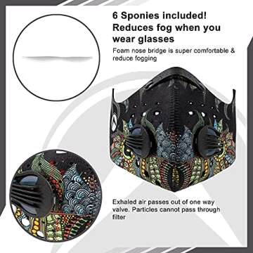 Axsyon Dust Masks with 6 Activated Carbon Filters & 6 Foam Nose Bridges for Protection, Woodworking, Running Cycling, Sports, Gym, Construction