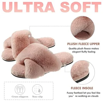 Plush Memory Foam Women's House Slippers Indoor Outdoor