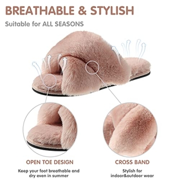 Plush Memory Foam Women's House Slippers Indoor Outdoor