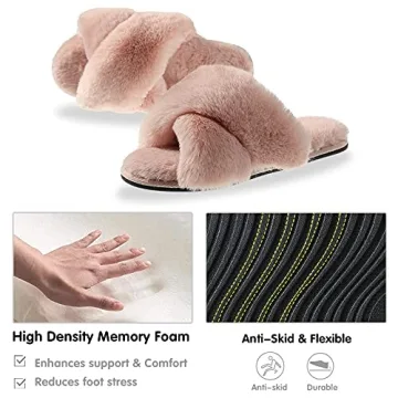 Plush Memory Foam Women's House Slippers Indoor Outdoor