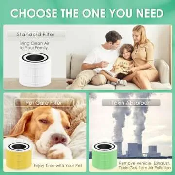 HSIAMEN Air Filter Compatible with Levoit Core 300 & PuroAir 240 Air Purifier, 3-in-1 H13 True HEPA Core 300S P350 Core300-P Filters, Fit Part# Core 300-RF P350-RF, White 4-Pack