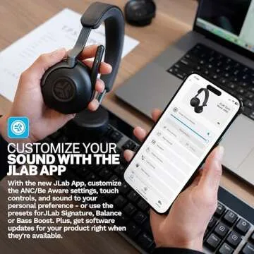 JLab Epic Work Wireless Headset with Microphone, Smart Active Noise Cancellation, Charging Hub, 90+ Playtime, Quick Mute, Bluetooth Headphones, Multipoint Connect, PC, Laptop, Mobile, (1 Pack)