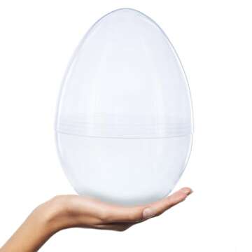Jumbo Clear Plastic Easter Eggs Set of 2 - 10 Inches