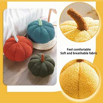 NOWDIO Pumpkin Throw Pillows Halloween Pumpkin Plush Toy Cuddle Pillow Pumpkin Cushion 3D Shaped Decorative for Halloween Thanksgiving Bedroom Sofa Couch Fall Decor (White, 30cm/12In)