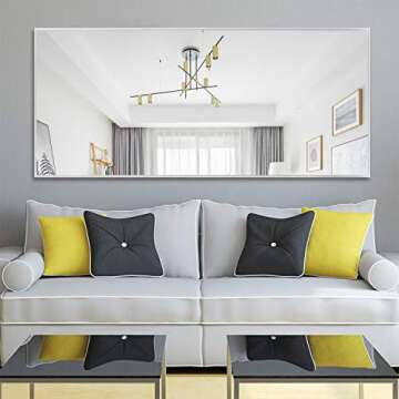 Elevens 71"x 32" Full Length Mirror Large Floor Mirror Without Stand Wall-Mounted Mirror Dressing Mi...