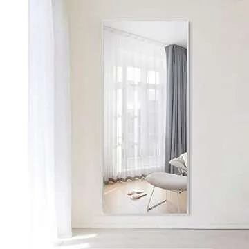 Elevens 71"x 32" Full Length Mirror Large Floor Mirror Without Stand Wall-Mounted Mirror Dressing Mirror Aluminum Frame Mirror for Living Room/Bedroom (71“X32, Silver) (AA01038ZZV001N-USAM004)