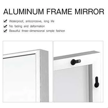 Elevens 71"x 32" Full Length Mirror Large Floor Mirror Without Stand Wall-Mounted Mirror Dressing Mirror Aluminum Frame Mirror for Living Room/Bedroom (71“X32, Silver) (AA01038ZZV001N-USAM004)
