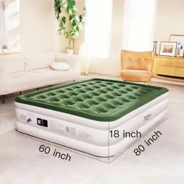 Zearna Queen Air Mattress with Fast Built-in Pump