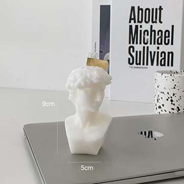 David Bust Statue Scented Candle,110G Aroma Soy Wax Greek Aesthetic Decorative Candle for Table Phot...