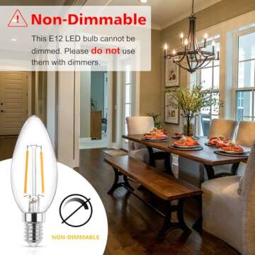 Ascher LED Candelabra Light Bulb Pack of 5 Warm White 2700K