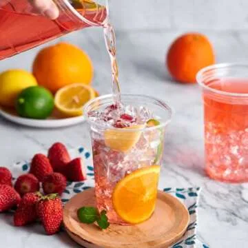 Lilymicky 90 Sets 16 oz Clear Plastic Cups With Flat Lids, Disposable Drinking Cups, 16 oz Plastic Cups for Ice Coffee, Smoothie, Slurpee, or Any Cold Drinks