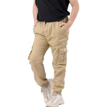 Buy NATUST Boys Cargo Joggers - Comfortable and Stylish Pants