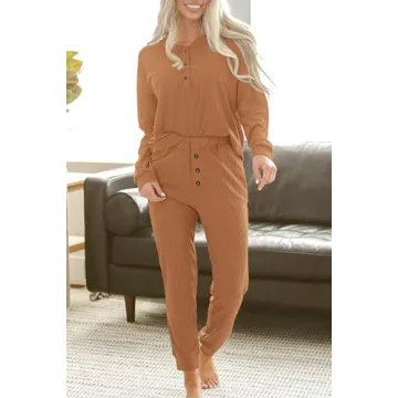 Shop PRETTYGARDEN Women's Waffle Knit Lounge Outfit Set