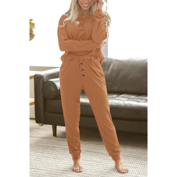 Shop PRETTYGARDEN Women's Waffle Knit Lounge Outfit Set