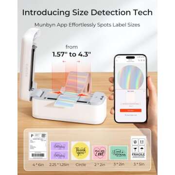 MUNBYN Bluetooth Thermal Label Printer for Easy Shipping Labels