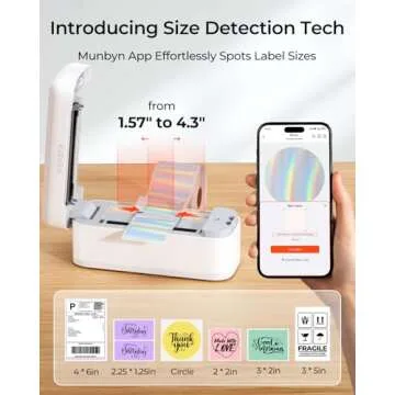 MUNBYN Bluetooth Thermal Label Printer for Easy Shipping Labels