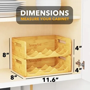 SpaceAid Bamboo Water Bottle Organizer for Kitchen & Pantry