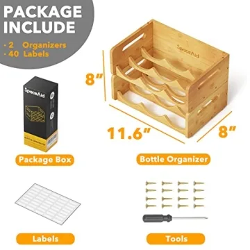 SpaceAid Bamboo Water Bottle Organizer for Kitchen & Pantry