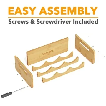 SpaceAid Bamboo Water Bottle Organizer for Kitchen & Pantry