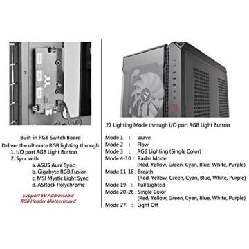 Thermaltake View 51 Motherboard Sync ARGB E-ATX Full Tower Gaming Computer Case with 2 200mm ARGB 5V Motherboard Sync RGB Fans + 140mm Black Rear Fan Pre-Installed CA-1Q6-00M1WN-00