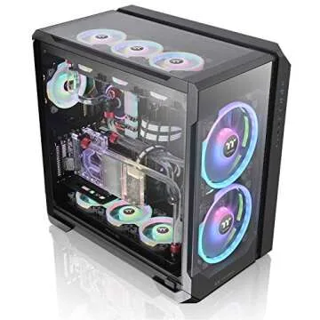 Thermaltake View 51 Motherboard Sync ARGB E-ATX Full Tower Gaming Computer Case with 2 200mm ARGB 5V Motherboard Sync RGB Fans + 140mm Black Rear Fan Pre-Installed CA-1Q6-00M1WN-00