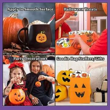 Partywind Glitter Halloween Tattoos - 204 Fun Designs