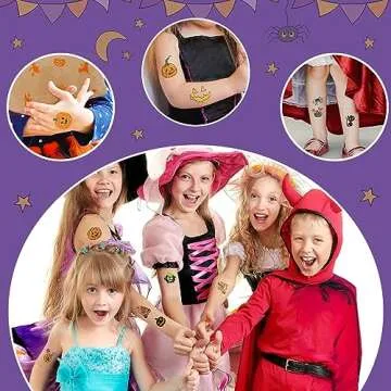 Partywind Glitter Halloween Tattoos - 204 Fun Designs