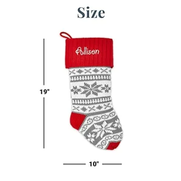 Personalized Snowflake Knit Christmas Stocking for Families