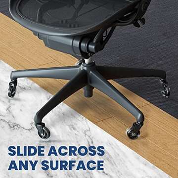 SunnieDog Chair Wheels - Smooth Office Mobility