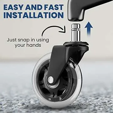SunnieDog Chair Wheels - Smooth Office Mobility