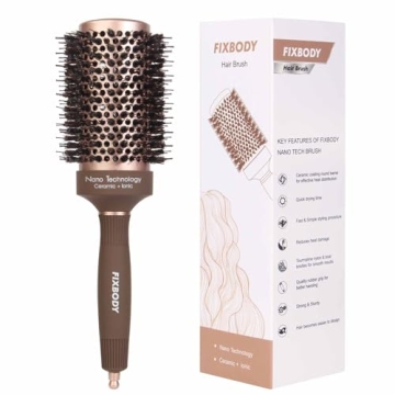FIXBODY Hair Brush, Round Brush for Blow Drying, Curling, Styling, Nano Thermal Ceramic & Ionic Tech...