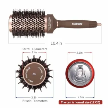 FIXBODY Round Hair Brush for Blow Drying & Volume Styling