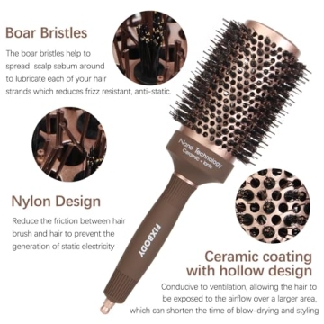 FIXBODY Round Hair Brush for Blow Drying & Volume Styling