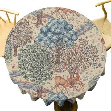 Stylish William Morris Round Tablecloth for Home Decor