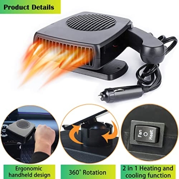 Portable 12V Car Heater Cooler Fast Heating Defroster