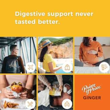 Prince of Peace Ginger Chews Assorted Flavors, 8 oz - Lemon, Lychee, Blood Orange, Mango - Candied Ginger Variety Pack - Natural Candy Pack