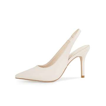 Trish Lucia Womens Slingback Pointed Toe Stiletto Pumps Slip-on High Heels Office Lady Sandals Party...