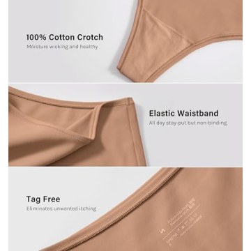 INLYRIC Women's Comfortable High Waisted Thong 3 Pack