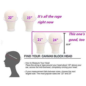 21-24" Canvas Block Head: Perfect for Wig Styling