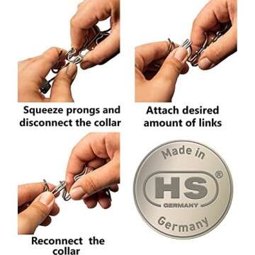 2.25mm Herm Sprenger Prong Collar Extra Links Chrome Plated (3 pack)