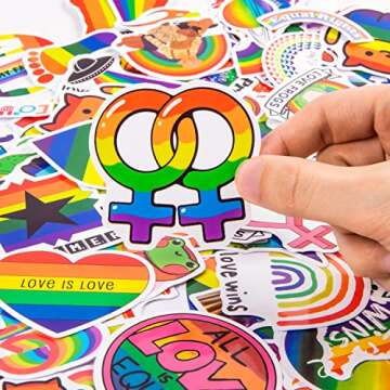 AGGKKY Rainbow Pride Stickers, 315 PCS, Waterproof, PVC, for Water Bottle, Laptop Decorations, LGBTQ+ Support
