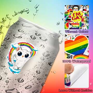 AGGKKY Rainbow Pride Stickers, 315 PCS, Waterproof, PVC, for Water Bottle, Laptop Decorations, LGBTQ+ Support