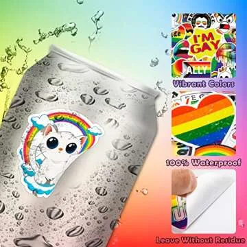 AGGKKY Rainbow Pride Stickers - 315 Vibrant Waterproof Stickers