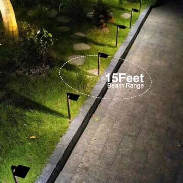 GOODSMANN Low Voltage Landscape Path Lights 8PK Kit 0.6W LED Sidewalk Landscape Lighting 22 Lumen Outdoor Electric Walkway & Pathway Lights Wired Bronze Finish 3100K Warm White with Cable Connectors