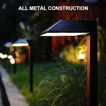 GOODSMANN Low Voltage Landscape Path Lights 8PK Kit 0.6W LED Sidewalk Landscape Lighting 22 Lumen Outdoor Electric Walkway & Pathway Lights Wired Bronze Finish 3100K Warm White with Cable Connectors