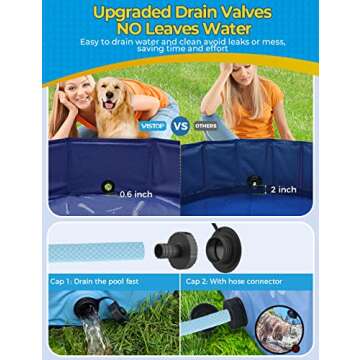 VISTOP 37" Foldable Dog Pool for Summertime Fun