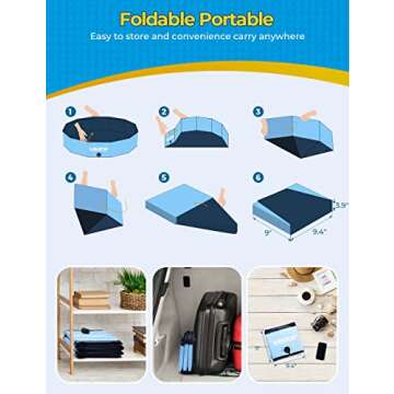 VISTOP 37" Foldable Dog Pool for Summertime Fun